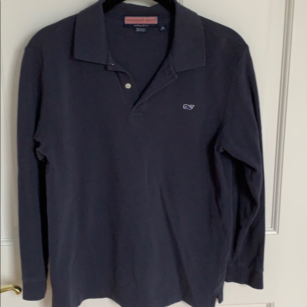Navy Blue Vineyard Vines Long Sleeve Polo Size M